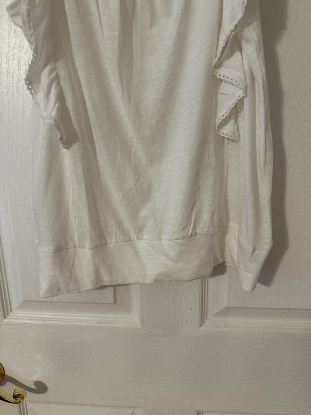 LOFT White Ruffle Strap Tank Top - Picture 4 of 6